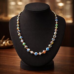 Vintage Venitian Millifori Art Glass Beaded Necklace